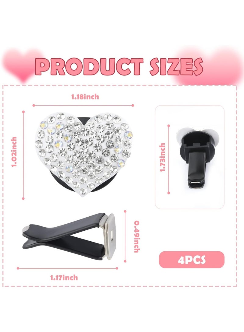 قلب على شكل سيارة التنفس مقاطع مع الراينستون,بلينج الهواء التنفس مقاطع ديكورات السيارات,ممتازة مقاطع السيارة لامعة للتهويات ملحقات السيارات الداخلية للسيارات,الشاحنات,سيارات الرباعية الدقيقة - Image 2